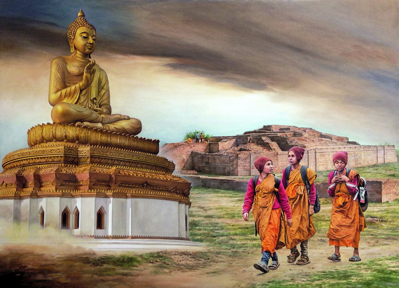 Path to Enlightenment - Kaushambhi (52x38 inch)