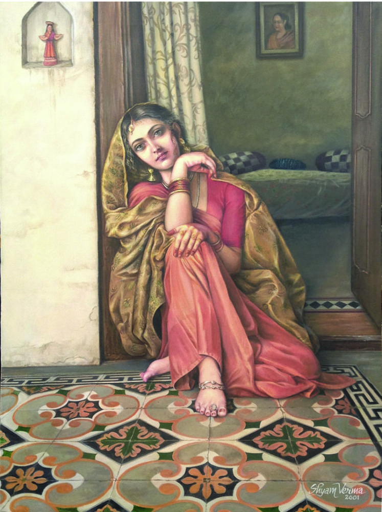 Eternal Wait of Newly Wedded Girl (42x31 inch)